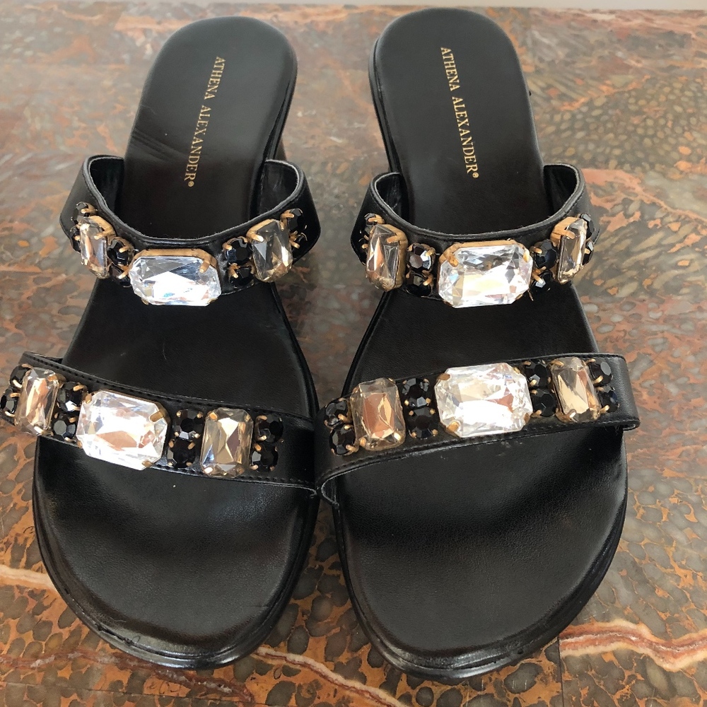 Almost Brand New Jeweled Slip-On Heels Size 8.5